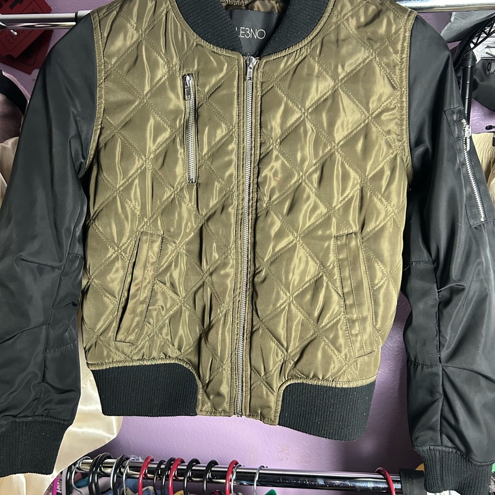 Green and Black Bomber Jacket